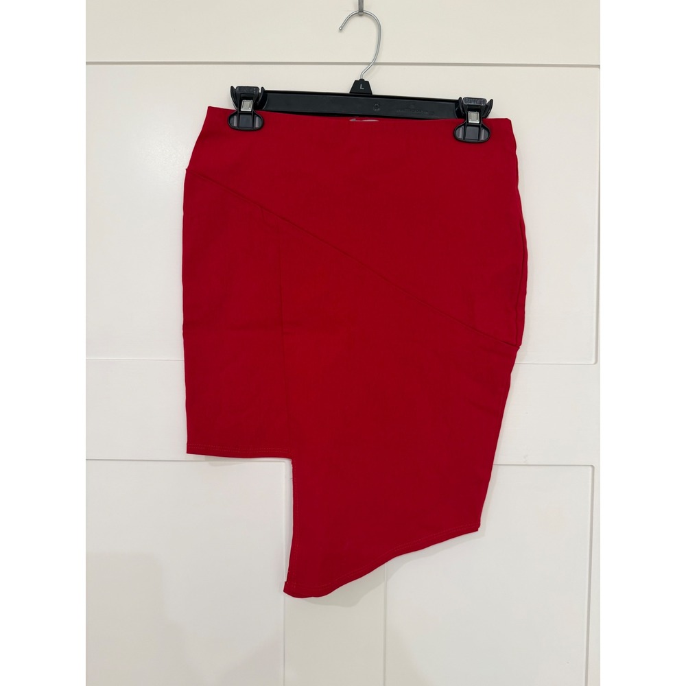 🌻3/$25 Charlotte Russe Red Asymmetrical Step Hem Mini Skirt Medium